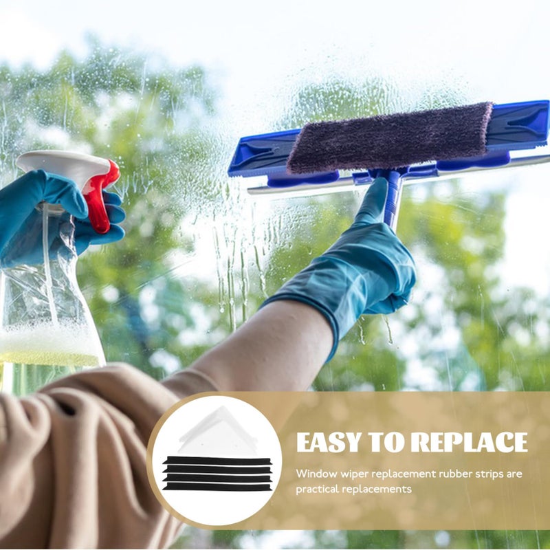 Window Squeegee Replacement Rubber Strip with Sponge Cloth for Glass Cleaning Maintenance - Image 5