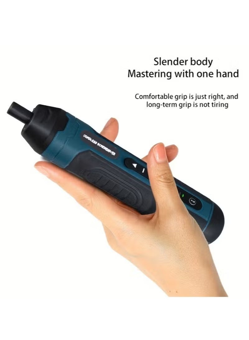 105Pcs USB Rechargeable Cordless Electric Screwdriver Set, Adjustable Torque Portable Power Screwdriver for Home DIY Repair Projects - Image 2