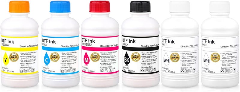 حبر DTF أبيض 1000 مل متوافق مع رؤوس الطباعة المثبتة في طابعات DTF L801 L800 L805 L850 T50 T60 R290 RX610 690 R200 R210 R220 R300 R310 R340 R350 - Image 1