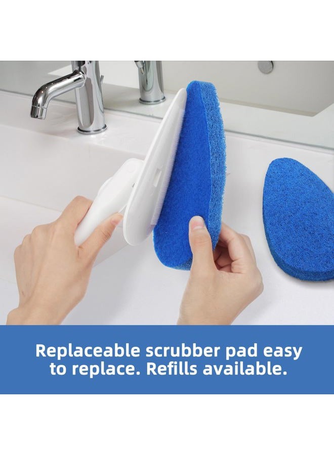 Qaestfy Shower Bathtub Tub Tile Scrubber Cleaning Brush with 51'' Handle, 5 Non-Scratch Scouring Pads, Adjustable Long Handled Scrub Brush for Cleaning Shower Bathroom Vessel Sinks Toilet Wall Floor - Image 3