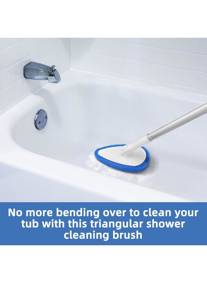 Qaestfy Shower Bathtub Tub Tile Scrubber Cleaning Brush with 51'' Handle, 5 Non-Scratch Scouring Pads, Adjustable Long Handled Scrub Brush for Cleaning Shower Bathroom Vessel Sinks Toilet Wall Floor - Image 5
