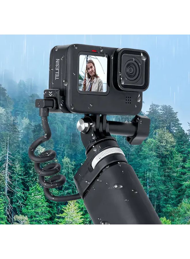 غطاء جانبي من البلاستيك ABS الأسود مع منفذ شحن لكاميرا هيرو 9 10 11 12 الرياضية - Image 3