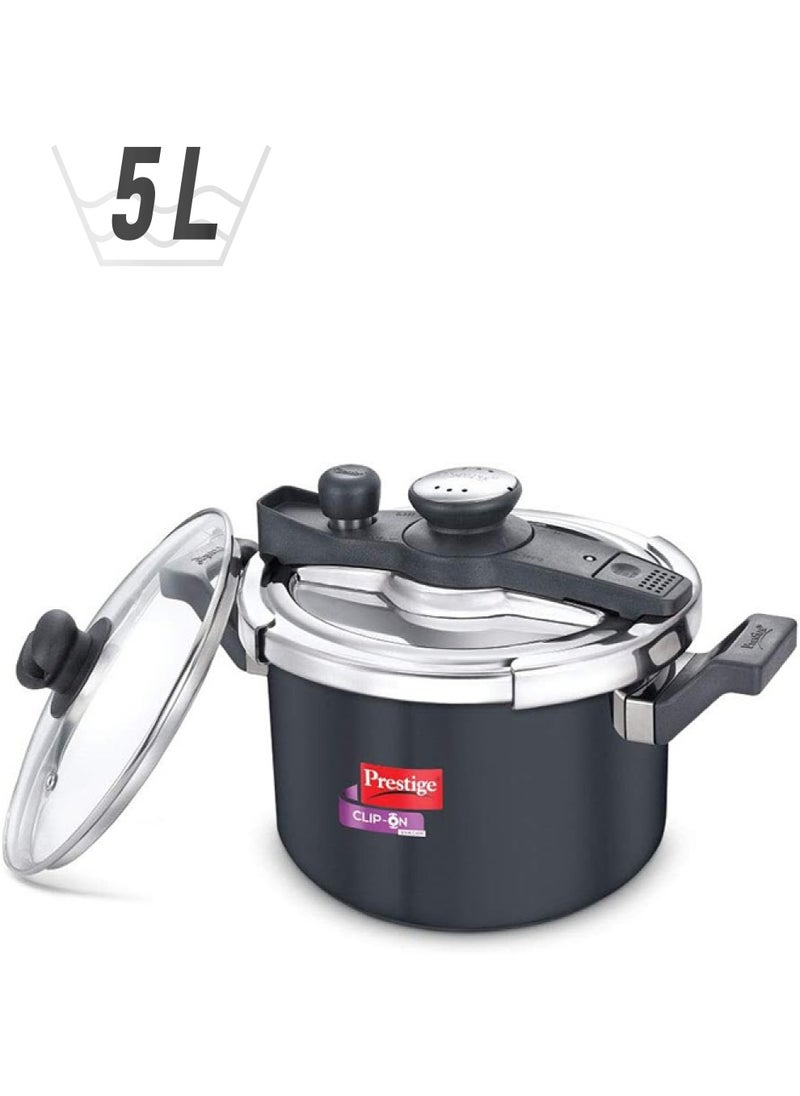 Prestige - Prestige Svachh Clip-on 5 Litre Hard Anodised Pressure Cooker Black - Image 1