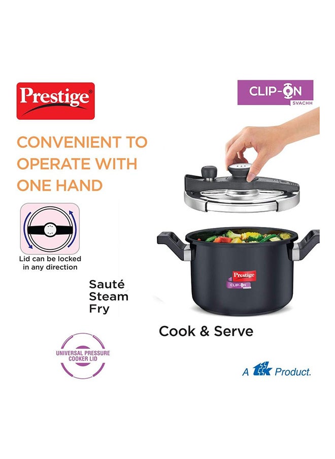 Prestige - Prestige Svachh Clip-on 5 Litre Hard Anodised Pressure Cooker Black - Image 1