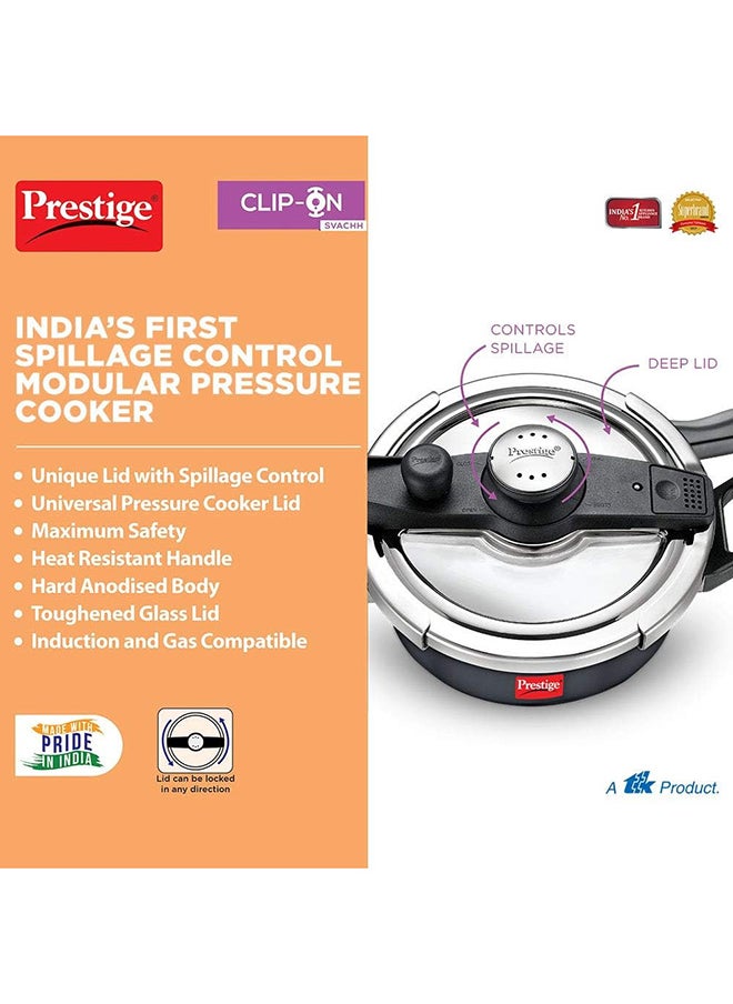 Prestige - Prestige Svachh Clip-on 5 Litre Hard Anodised Pressure Cooker Black - Image 1
