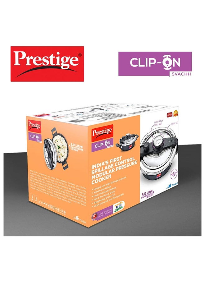 Prestige - Prestige Svachh Clip-on 5 Litre Hard Anodised Pressure Cooker Black - Image 1