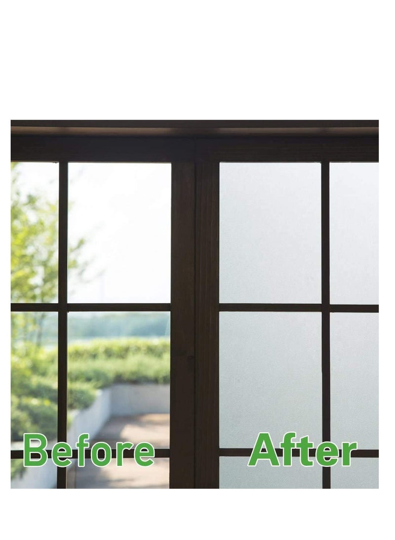 Barakah Etched Privacy Window Film Frosted Glass Static Cling Non Adhesive Window Frost Film Shower Window Covering for Home Office, 11.8" x 78.7" - Image 2