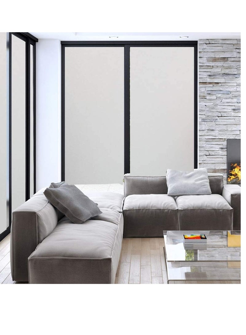 Barakah Etched Privacy Window Film Frosted Glass Static Cling Non Adhesive Window Frost Film Shower Window Covering for Home Office, 11.8" x 78.7" - Image 3