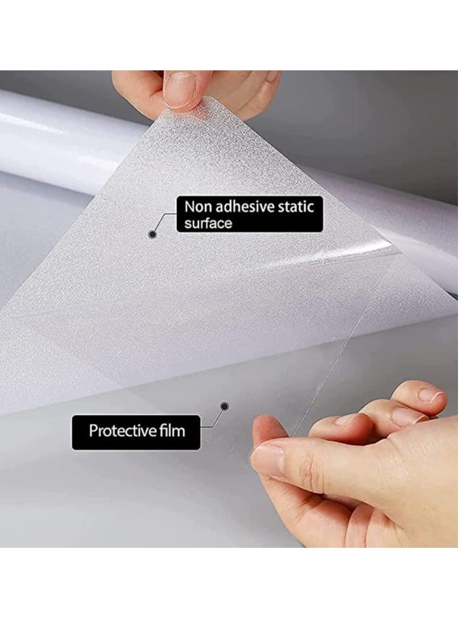 Barakah Etched Privacy Window Film Frosted Glass Static Cling Non Adhesive Window Frost Film Shower Window Covering for Home Office, 11.8" x 78.7" - Image 5