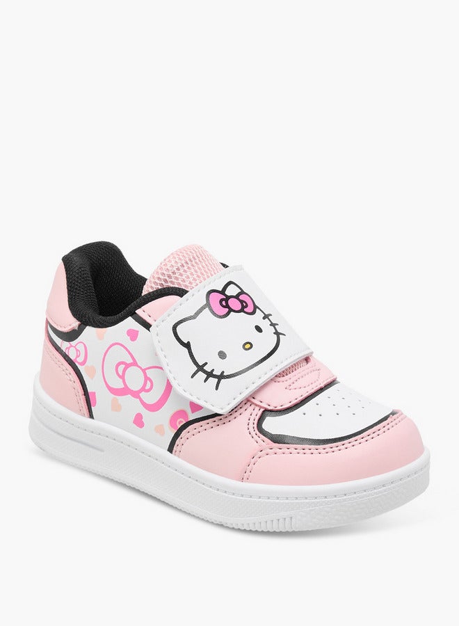 Hello Kitty Printed Sneakers with Hook and Loop Closure - Image 2