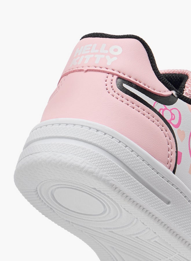 Hello Kitty Printed Sneakers with Hook and Loop Closure - Image 5