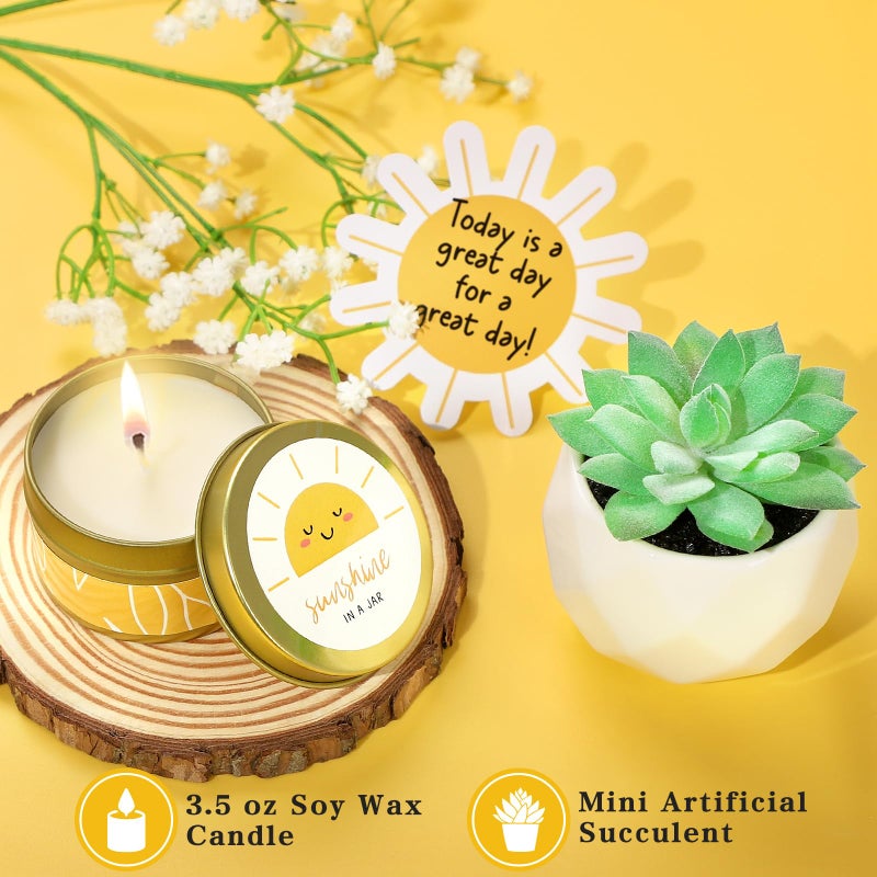 GiftPeak هدايا عيد ميلاد للنساء 11 أجهزة كمبيوتر أرسل حزمة رعاية Sunshine للنساء سلال هدايا الرعاية الذاتية للنساء للنساء الحصول على هدايا تشجيع لأختها أفضل صديق لها (أصفر) - Image 5