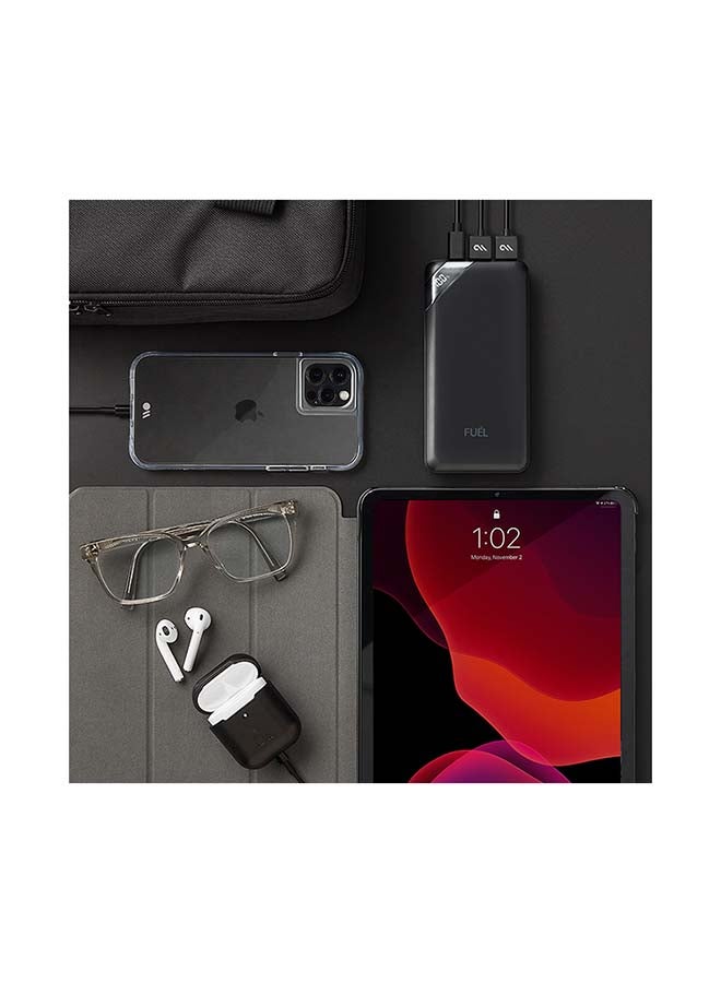 كايس مايت باور بنك فيول بسعة 20000 مللي أمبير في الساعة - مدخل ومخرج واحد نوع USB-C، مدخل واحد مايكرو USB  ومنفذي USB-A  بقدرة 18 وات أسود - Image 3