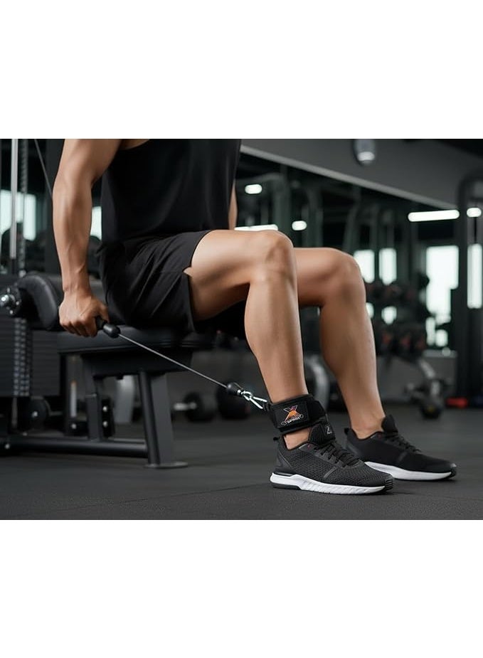 Leg Tensioner for Gym & Cable – Padded Sports Bands for Back Kicks, Leg Exercises, Hip Abduction, Comfortable Neoprene Material and Strong Metal Grommets for Home Workout & Club Workouts - Image 3