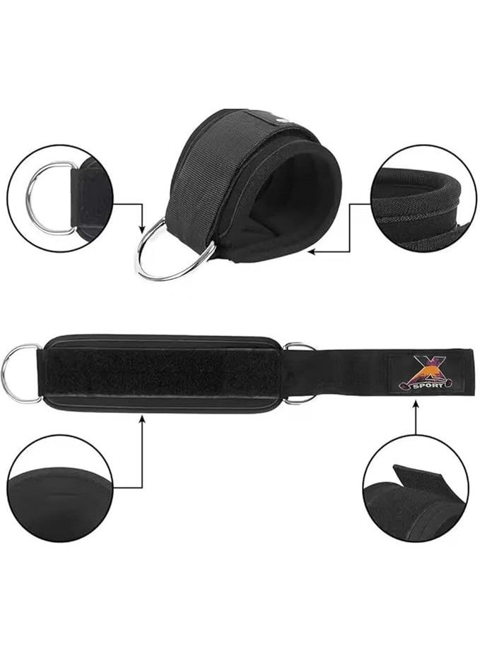 Leg Tensioner for Gym & Cable – Padded Sports Bands for Back Kicks, Leg Exercises, Hip Abduction, Comfortable Neoprene Material and Strong Metal Grommets for Home Workout & Club Workouts - Image 2
