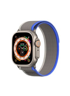 Suitable For AppleWatch Nylon Woven For Apple Watch Band IWatch8 Wild Trail Loop Watch Band Universal-Color:42/44/45/46/49mm (10th Generation) Blue Gray