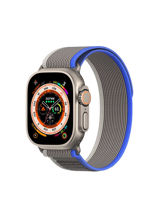 Generic - Suitable For AppleWatch Nylon Woven For Apple Watch Band IWatch8 Wild Trail Loop Watch Band Universal-Color:42/44/45/46/49mm (10th Generation) Blue Gray - Image 1