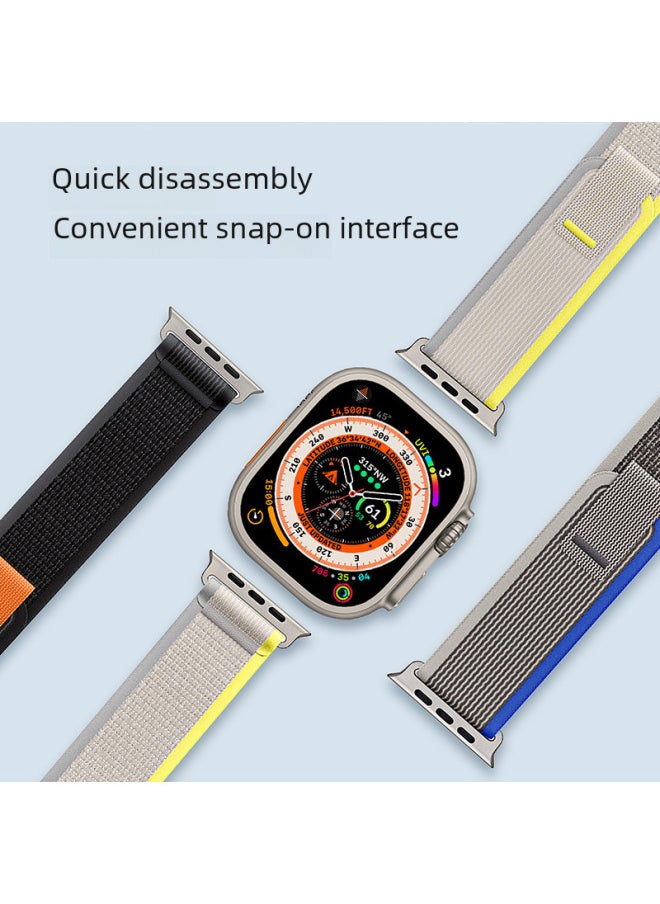 Generic - Suitable For AppleWatch Nylon Woven For Apple Watch Band IWatch8 Wild Trail Loop Watch Band Universal-Color:42/44/45/46/49mm (10th Generation) Blue Gray - Image 1