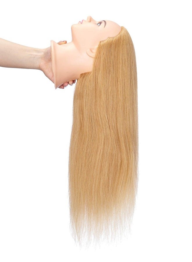 Hairingrid Mannequin Head 24"-26"100% Human Hair Hairdresser Cosmetology Mannequin Manikin Training Head Hair and Free Clamp Holder (R71906W2718H) - Image 4