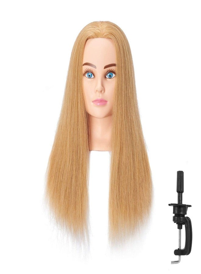 Hairingrid Mannequin Head 24"-26"100% Human Hair Hairdresser Cosmetology Mannequin Manikin Training Head Hair and Free Clamp Holder (R71906W2718H) - Image 1