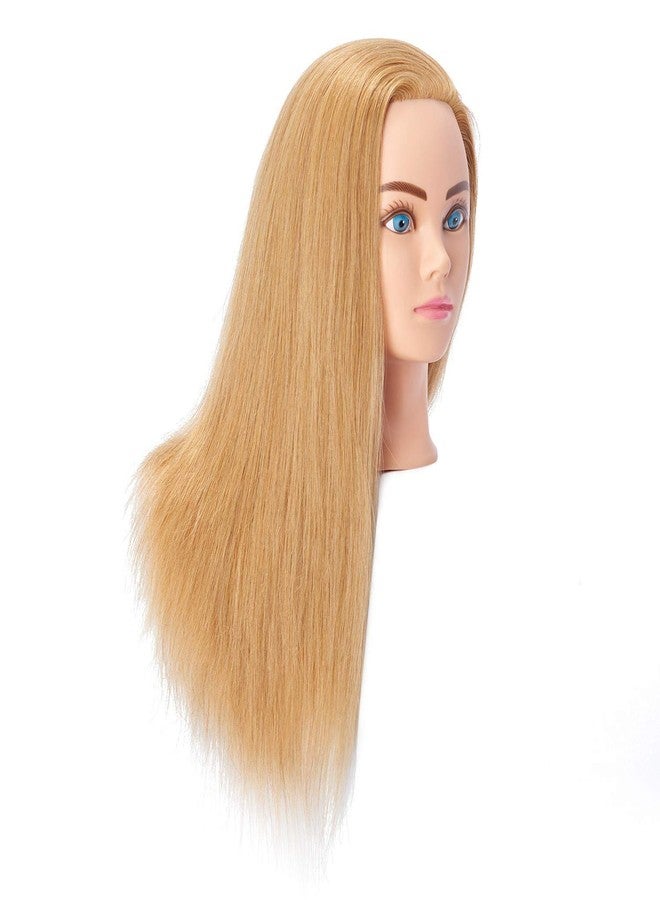 Hairingrid Mannequin Head 24"-26"100% Human Hair Hairdresser Cosmetology Mannequin Manikin Training Head Hair and Free Clamp Holder (R71906W2718H) - Image 2