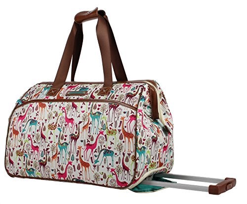 Lily Bloom Pattern 22 Inch Duffel Bag with 2-Rolling Wheels, Weekender Overnight Travel Lightweight Carry-On Suitcase For Women - Image 5