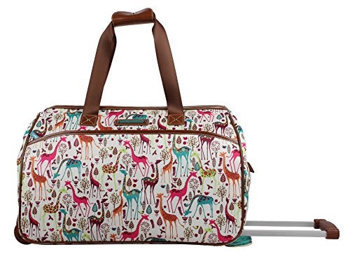 Lily Bloom Pattern 22 Inch Duffel Bag with 2-Rolling Wheels, Weekender Overnight Travel Lightweight Carry-On Suitcase For Women - Image 2