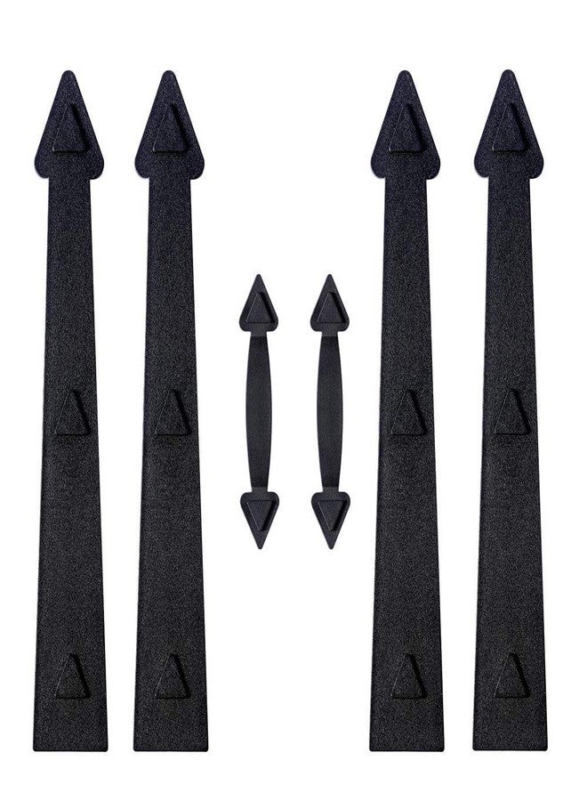skysen Magnetic Garage Door Decorative Faux Hinges Handles Accents Hardware Kit Black - Image 1