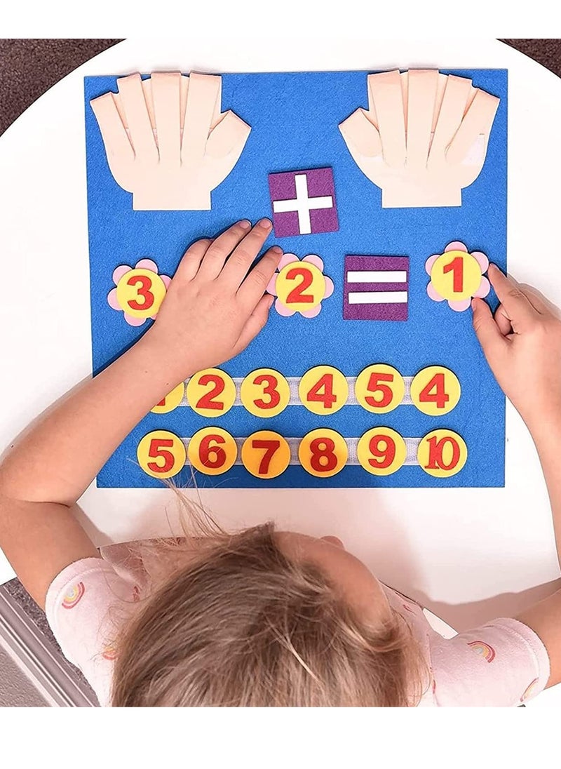 null - Felt Board Finger Numbers Counting Toy - Educational Math Learning Kit for Toddlers and Kids, Sensory Play Wall Hanging Gift for Early Education and Skill Development. - Image 1
