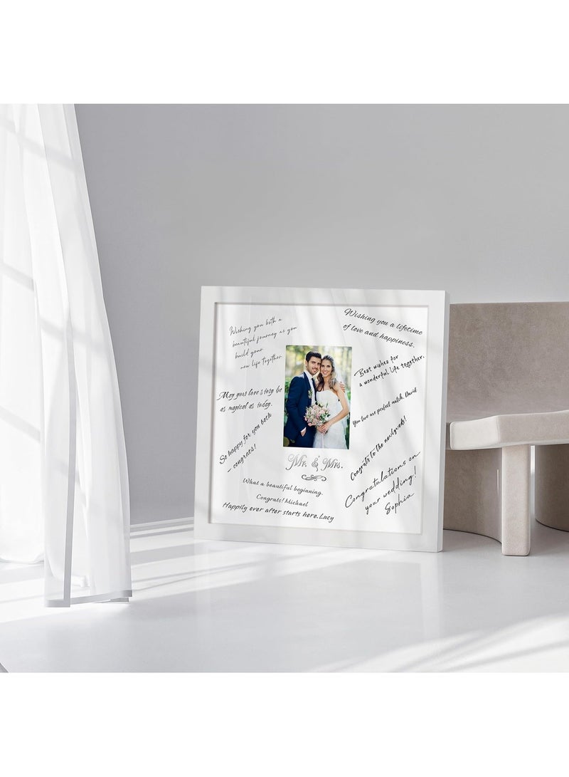 Pearhead Wedding Keepsake Photo Frame with "My Whole Heart" Script, White, 10x10 Inch - Image 5