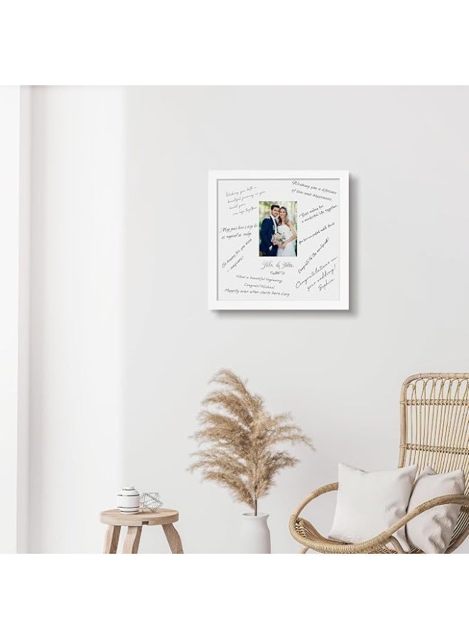 Pearhead Wedding Keepsake Photo Frame with "My Whole Heart" Script, White, 10x10 Inch - Image 1