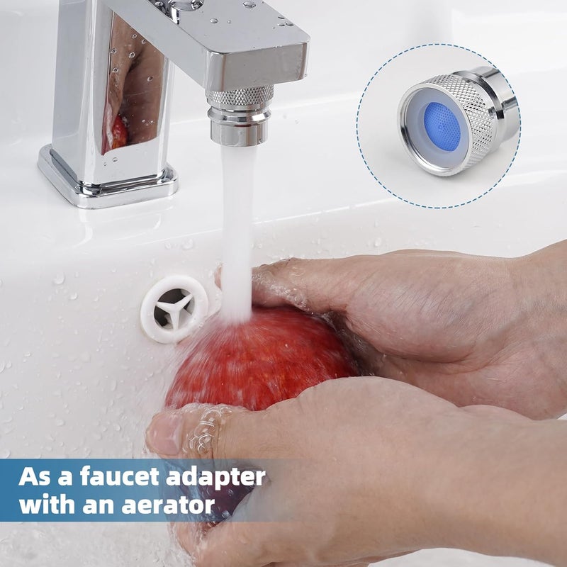 iFealClear 2 Pcs Metal Portable Dishwasher Faucet Adapter, Brass Faucet Aerator Adapter for Portable Dishwasher, 55/64-27 Female and 15/16-27 Male Thread for Kitchen/Bathroom/Rvs, Chrome - Image 3