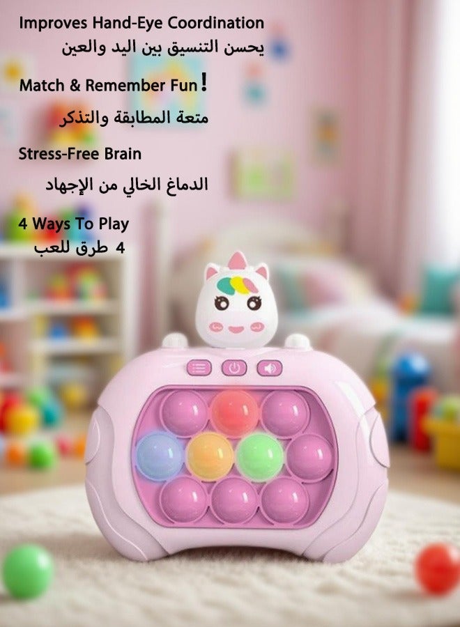 Light Up Bubble Pop Fidget Toy – Fast Push Sensory Game for Kids, Teens, Adults – Travel & Road Trip Essentials – Fun Birthday Gift - Unicorn - Image 1