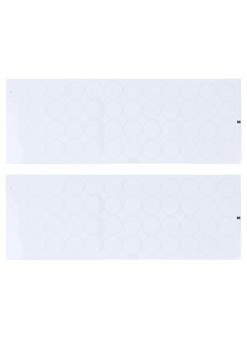 2pcs Round Transparent Keyboard Stickers Russian Key Protector (White)