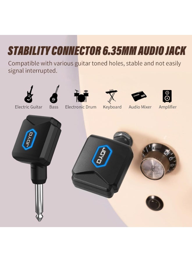 جويو نظام جيتار لاسلكي ‎5.8GHz‎ مع علبة شحن كبيرة – جهاز إرسال واستقبال لاسلكي بـ 4 قنوات متوافقة مع الجيتار الكهربائي والباص والآلات الموسيقية (JW-06) - Image 3