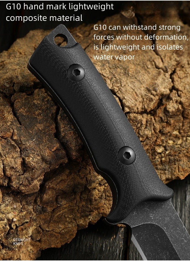 Blacksmith - 4Cr13 Steel Outdoor Knife Camping Straight Knife Outdoor Survival Knife With K Sheath High Hardness G10 Handle - Image 1