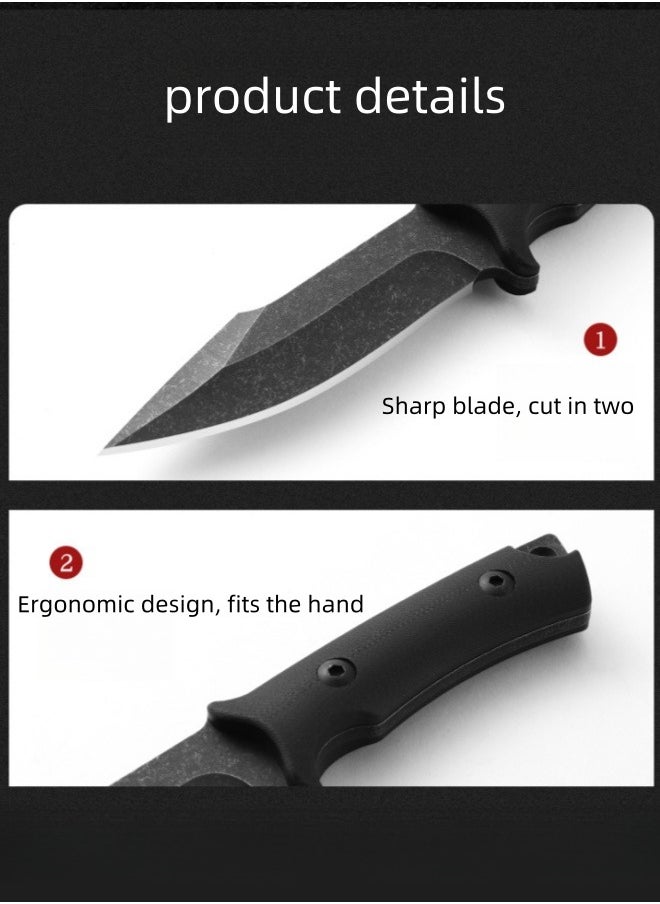 Blacksmith - 4Cr13 Steel Outdoor Knife Camping Straight Knife Outdoor Survival Knife With K Sheath High Hardness G10 Handle - Image 1