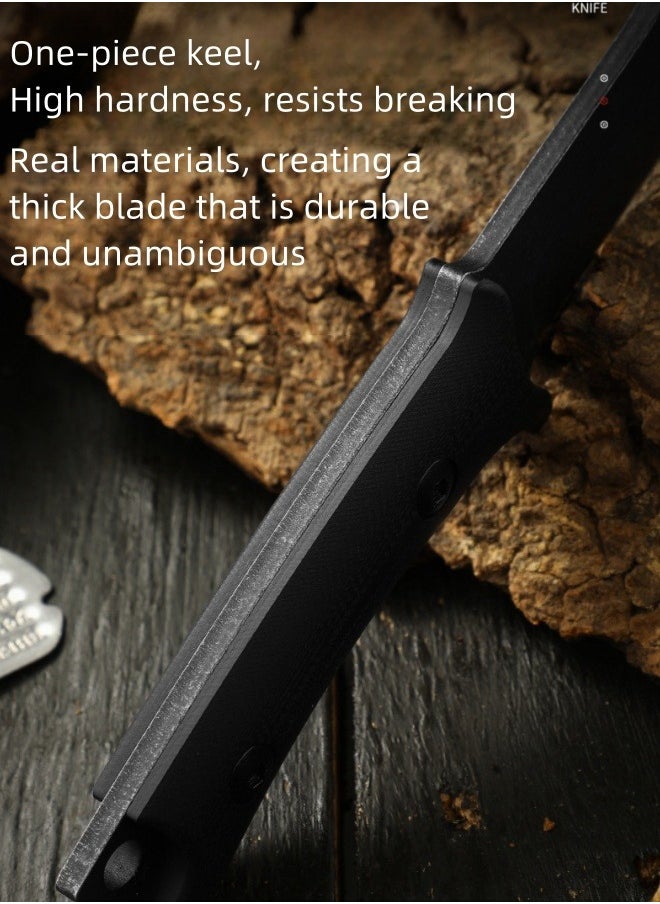 Blacksmith - 4Cr13 Steel Outdoor Knife Camping Straight Knife Outdoor Survival Knife With K Sheath High Hardness G10 Handle - Image 1