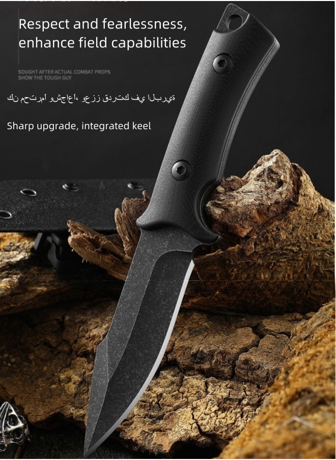 Blacksmith - 4Cr13 Steel Outdoor Knife Camping Straight Knife Outdoor Survival Knife With K Sheath High Hardness G10 Handle - Image 1