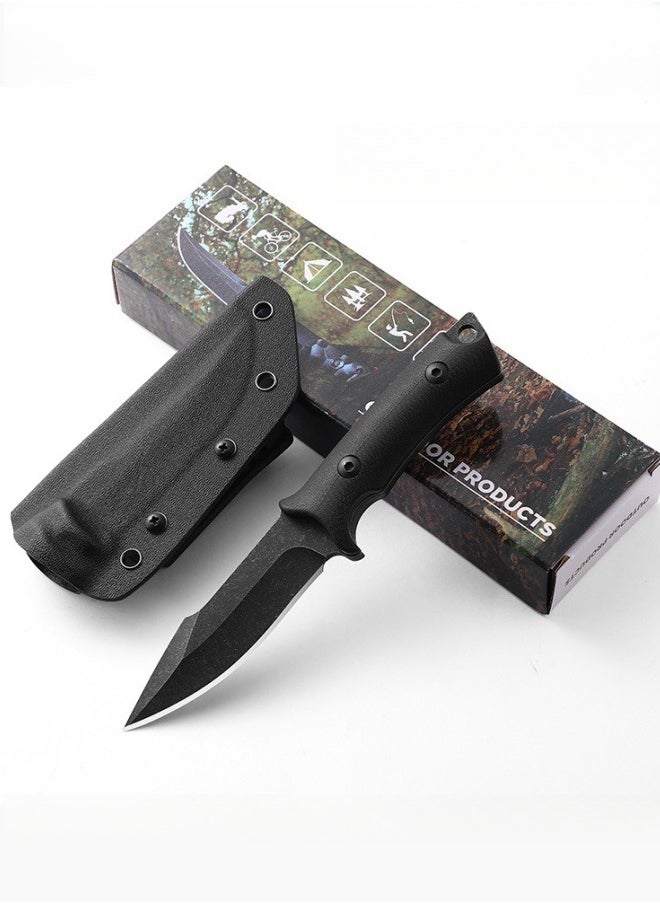 Blacksmith - 4Cr13 Steel Outdoor Knife Camping Straight Knife Outdoor Survival Knife With K Sheath High Hardness G10 Handle - Image 1