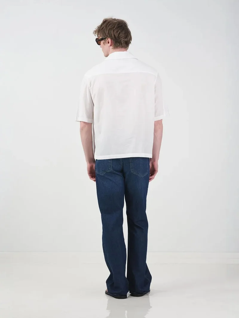 Giesto White GIESTO Men's Cotton Poplin Short-Sleeve Shirt for Men | Best Price UAE