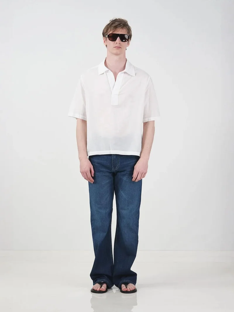 Giesto White GIESTO Men's Cotton Poplin Short-Sleeve Shirt for Men | Best Price UAE