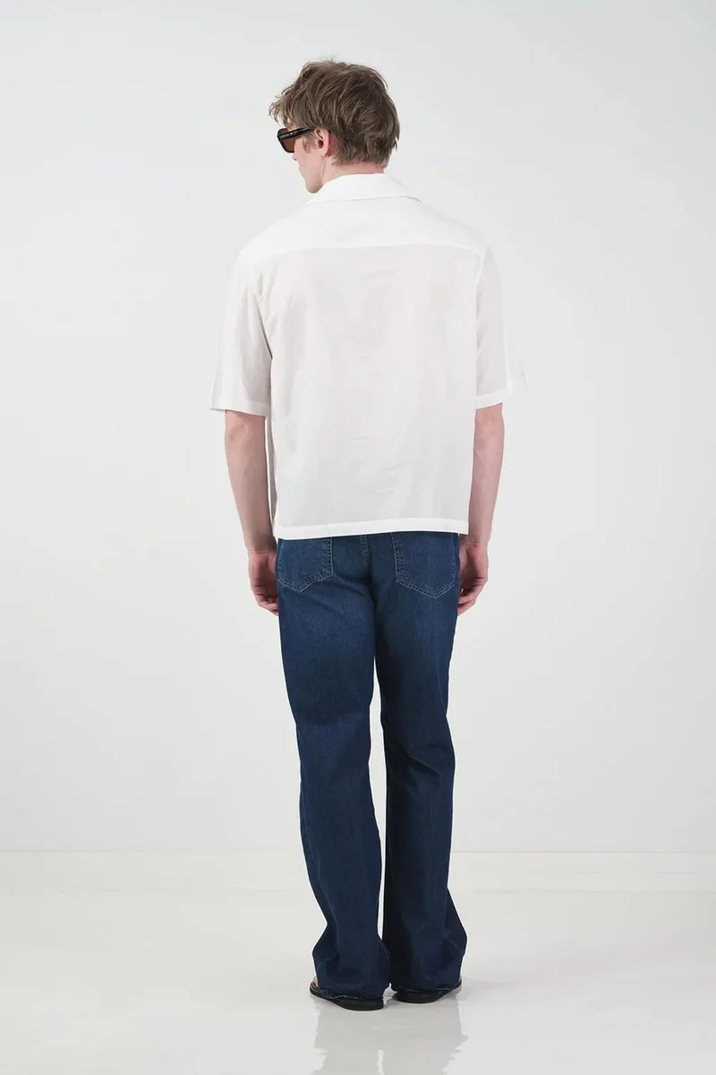 Giesto White GIESTO Men's Cotton Poplin Short-Sleeve Shirt for Men | Best Price UAE