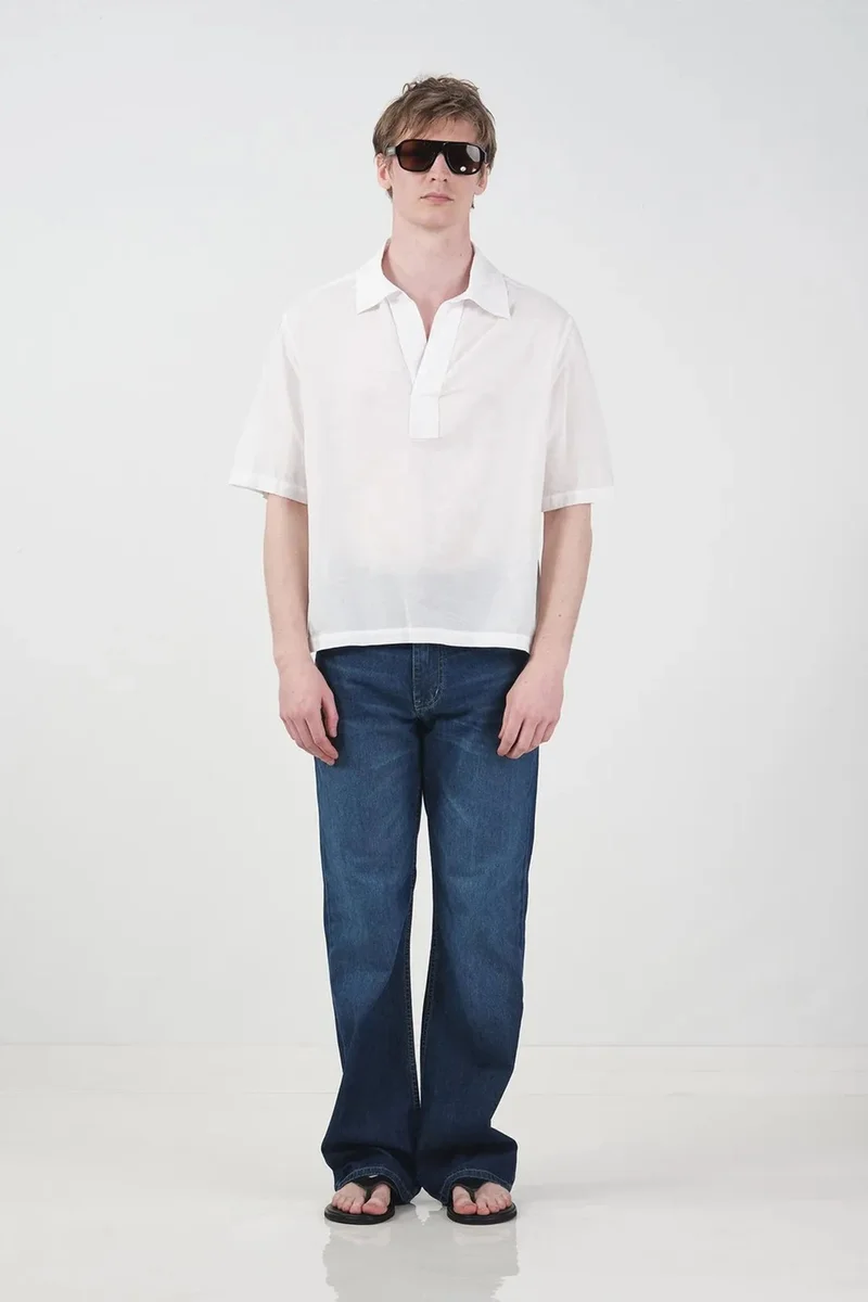 Giesto White GIESTO Men's Cotton Poplin Short-Sleeve Shirt for Men | Best Price UAE