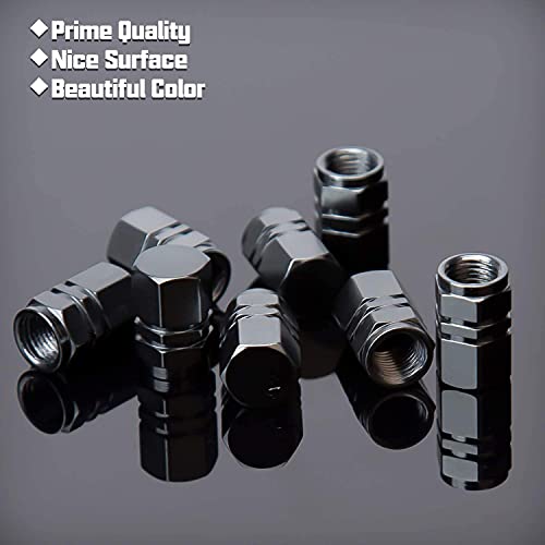 AIEX 8 Packs Aluminum Tire Valve Stem Caps with Gasket Universal Hexagon Valve Covers Replacement for Cars, SUV, Bike, Bicycle, Motorcycles, Airproof, Screw-On, Easy-Grip (Gun Grey) - Image 5