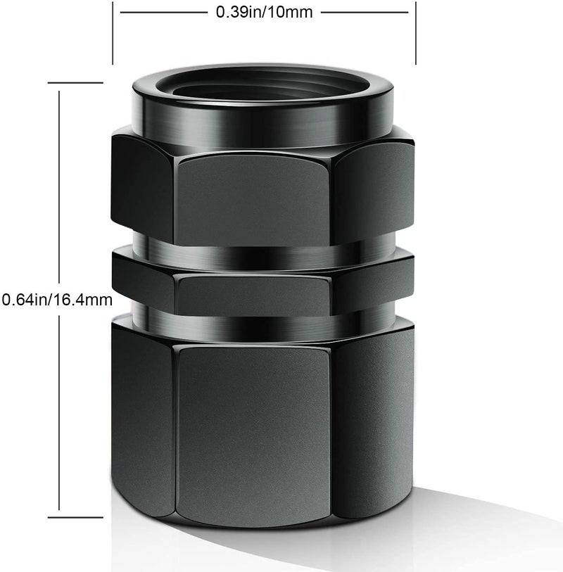 AIEX 8 Packs Aluminum Tire Valve Stem Caps with Gasket Universal Hexagon Valve Covers Replacement for Cars, SUV, Bike, Bicycle, Motorcycles, Airproof, Screw-On, Easy-Grip (Gun Grey) - Image 2