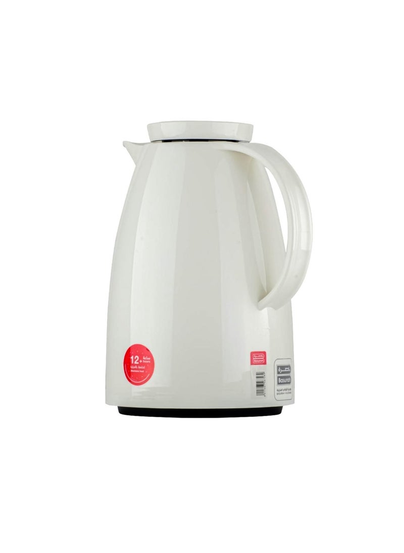 BASURRAH Thermos For Tea And Coffee From Basurrah Glossy White Color 0.35 L 