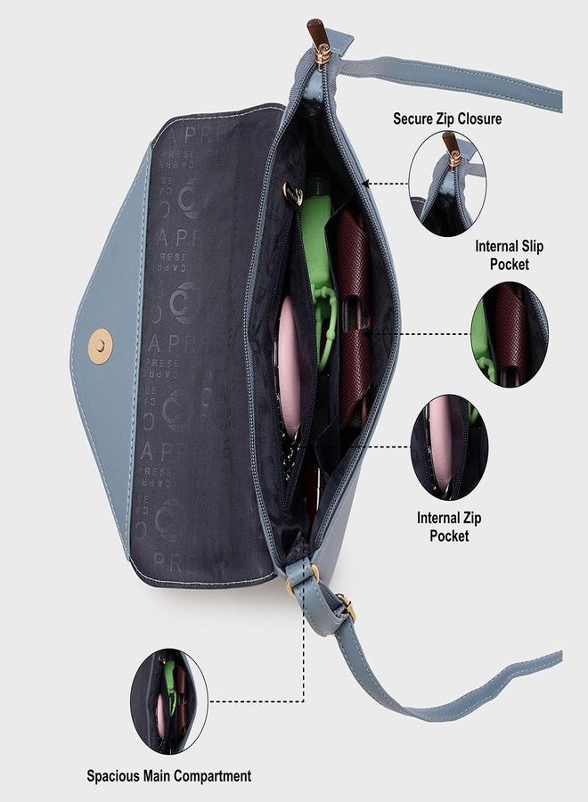 Caprese Rohde Bow Sling Small Blue Bag for Women|Adjustable Strap for Comfortable Wear|Stylish,Versatile Crossbody Bag for Everyday Use, Travel, and Special Occasions - Image 4