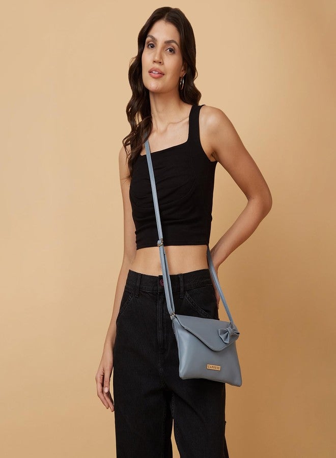 Caprese Rohde Bow Sling Small Blue Bag for Women|Adjustable Strap for Comfortable Wear|Stylish,Versatile Crossbody Bag for Everyday Use, Travel, and Special Occasions - Image 2