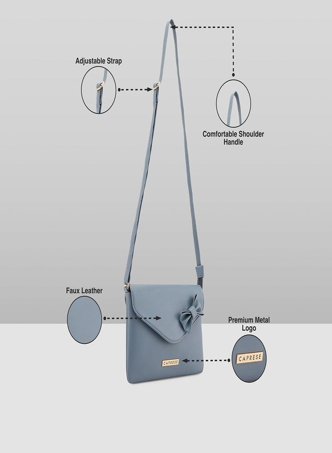Caprese Rohde Bow Sling Small Blue Bag for Women|Adjustable Strap for Comfortable Wear|Stylish,Versatile Crossbody Bag for Everyday Use, Travel, and Special Occasions - Image 3